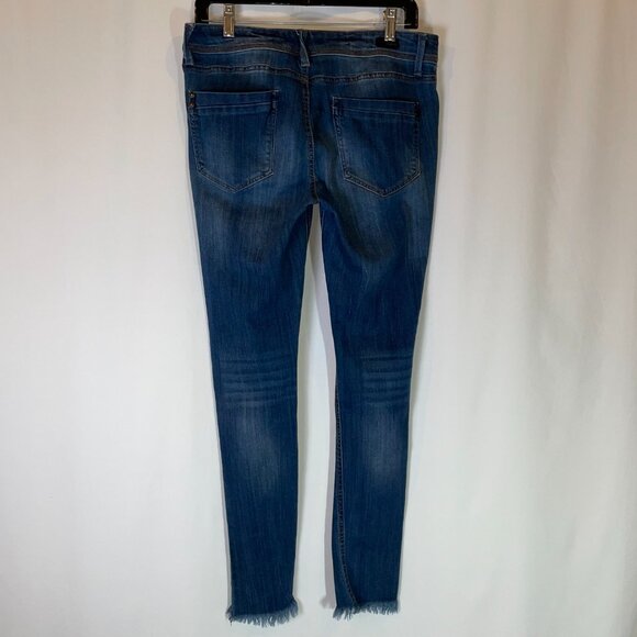 Almost Famous Jeans Size 11 Roll Cuff Distressed Medium Wash - Picture 3 of 9